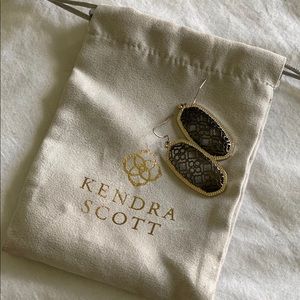 Kendra Scott black and gold earrings